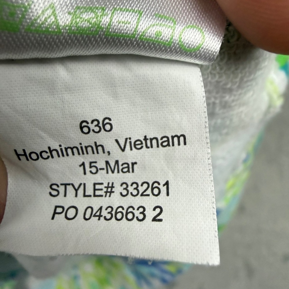 Lilly‎ Pulitzer Skipper Popover Womens XXS Blue Green Half Zip Sweatshirt 33261 - Picture 5 of 7